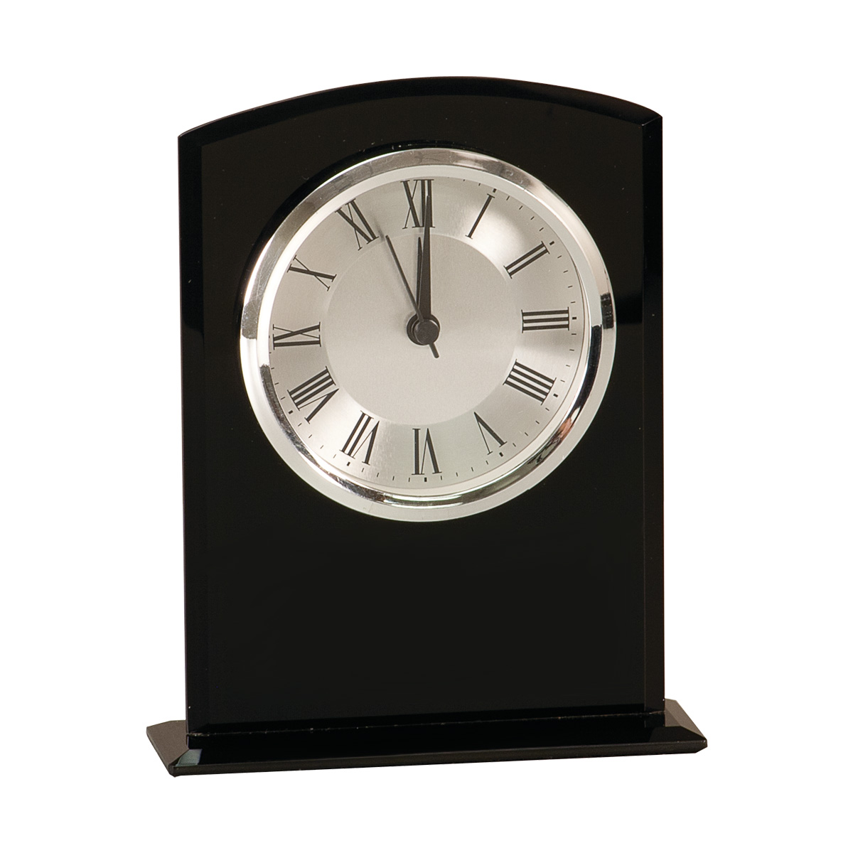6 1/4" Black Arch Glass Clock 3