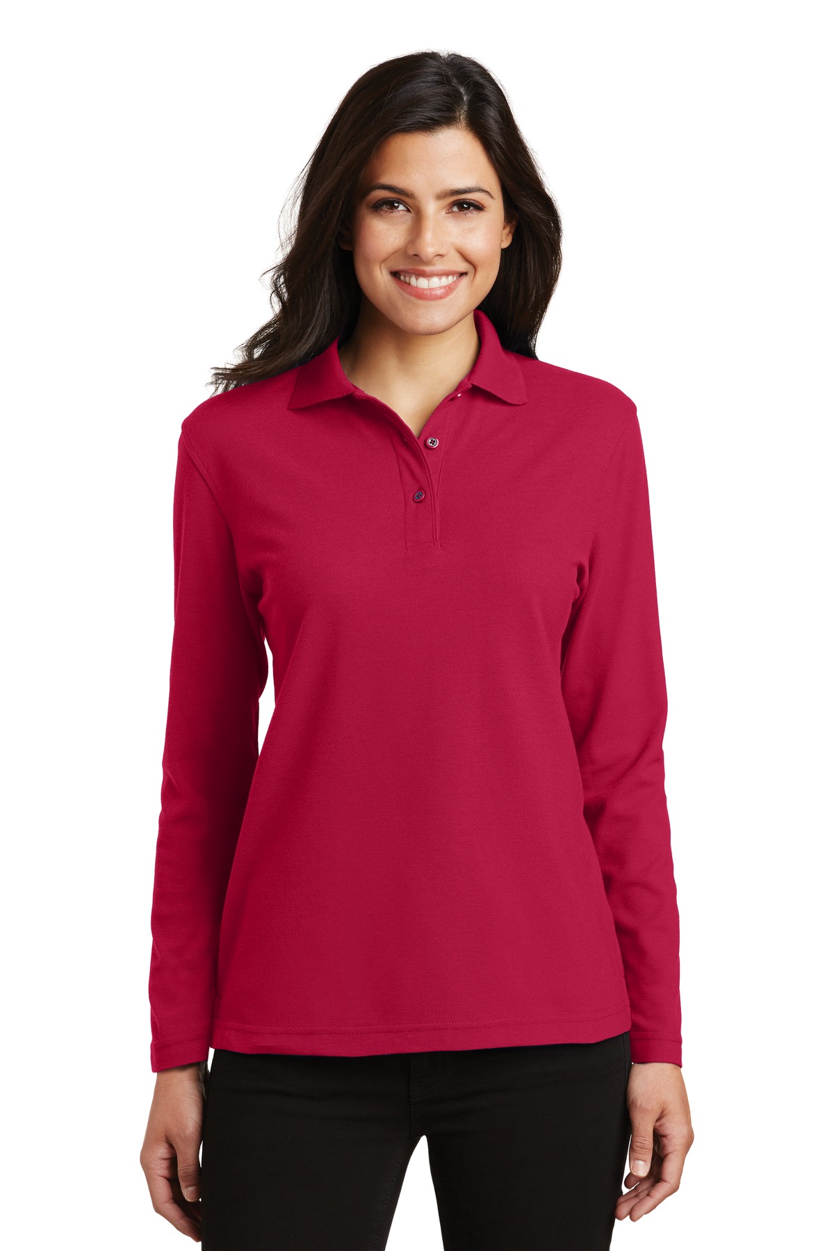 Port Authority Women's Silk Touch Long Sleeve Polo. L500LS 54