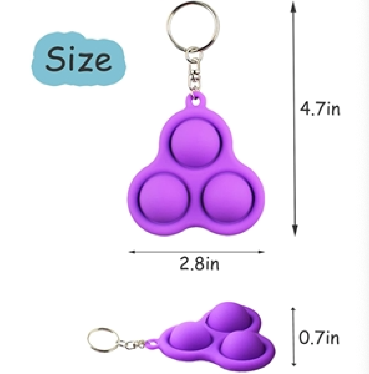Handheld Mini Anti Stress Pop Fidget Toy Keychain 3
