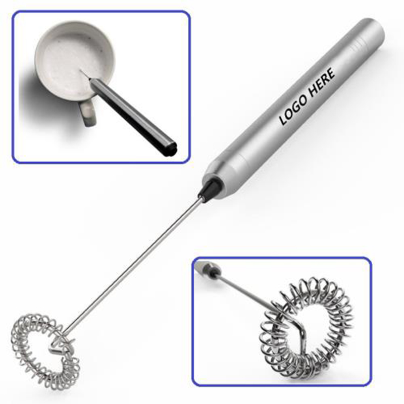Silver Electric Handheld Milk Frother for Coffee Latte Frappe 2