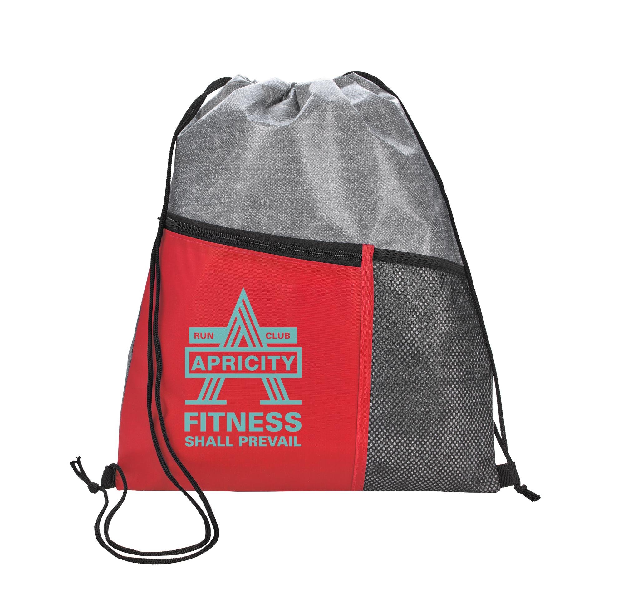 Good Value™ Heathered RPET Non-Woven Drawstring Backpack 4