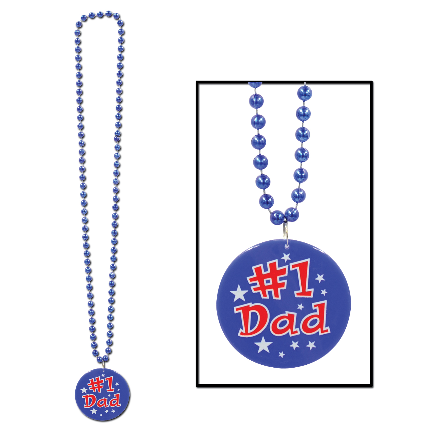 Beads w/ Printed #1 Dad Medallion