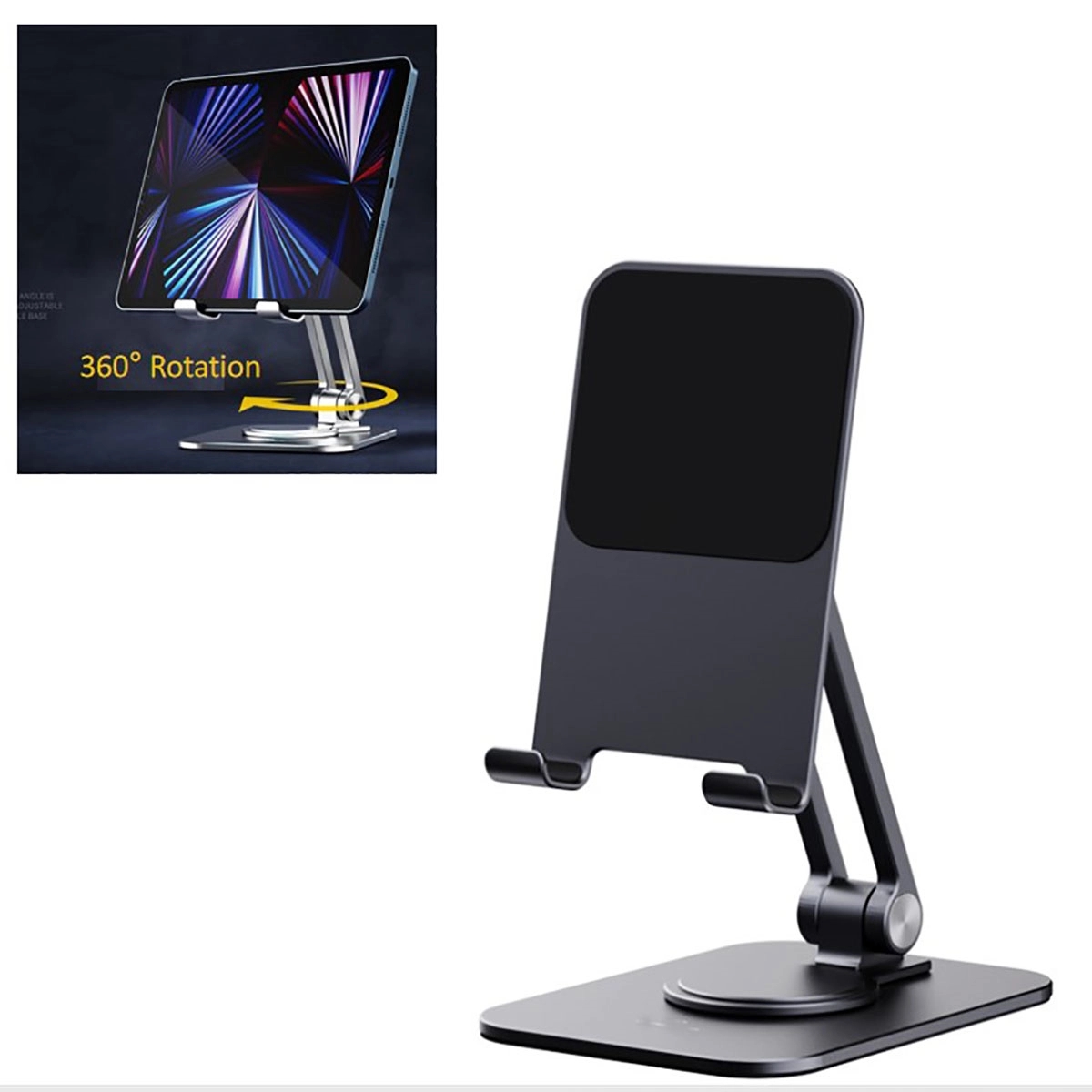 Foldable Alloy 360 Degree Rotation Phone Pad Holder 2