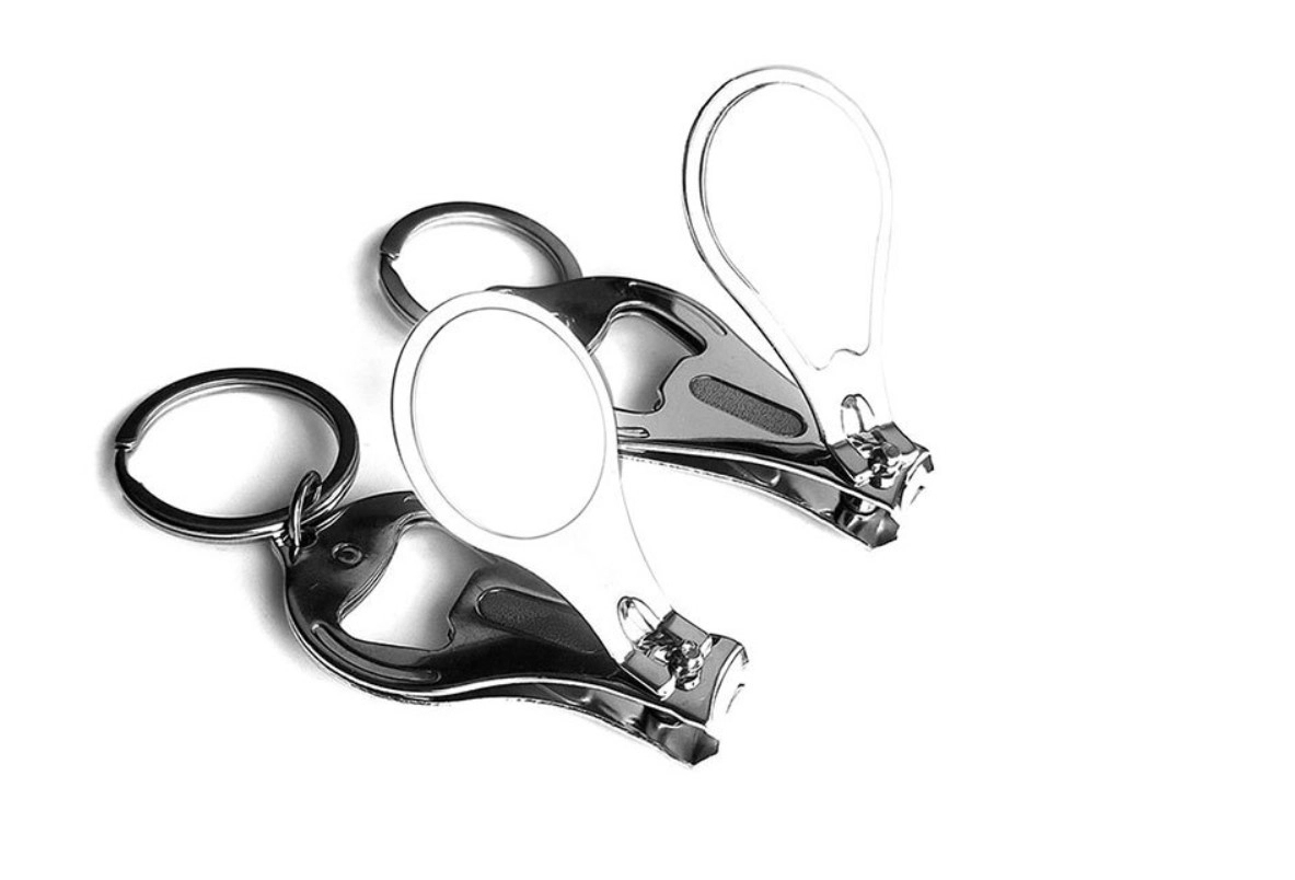Round Nail Clipper With Bottle Opener Keyring 2