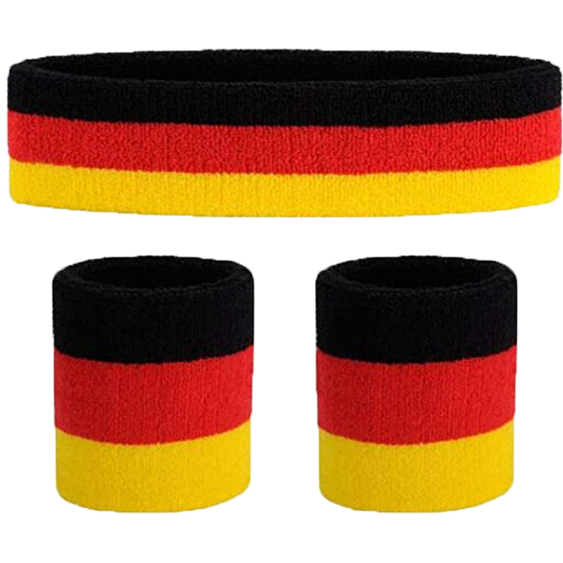 Terry Cotton Sports Headband Wristband Set 3