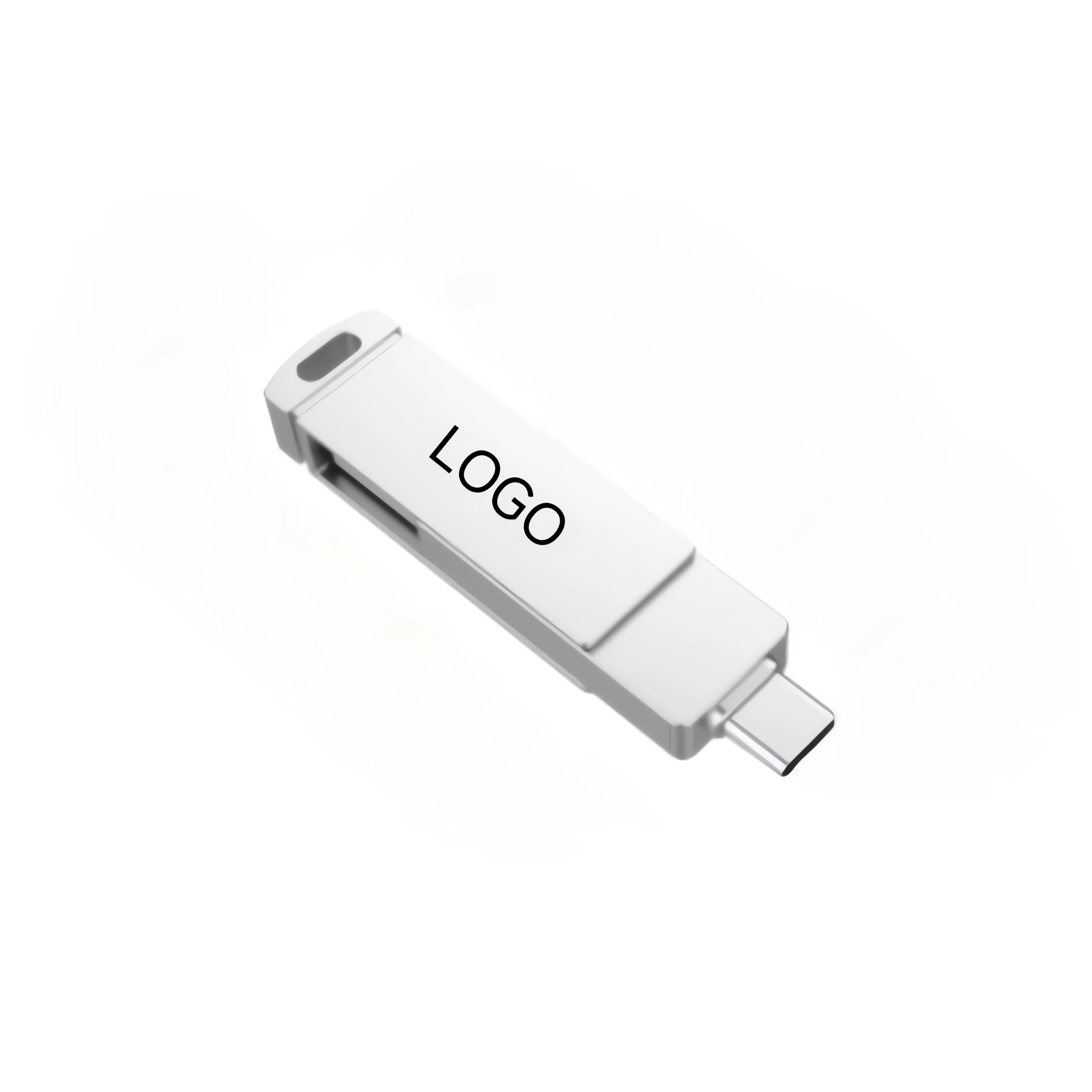 Metal Swivel Style Dual Interface USB Flash Drive (128GB) 4