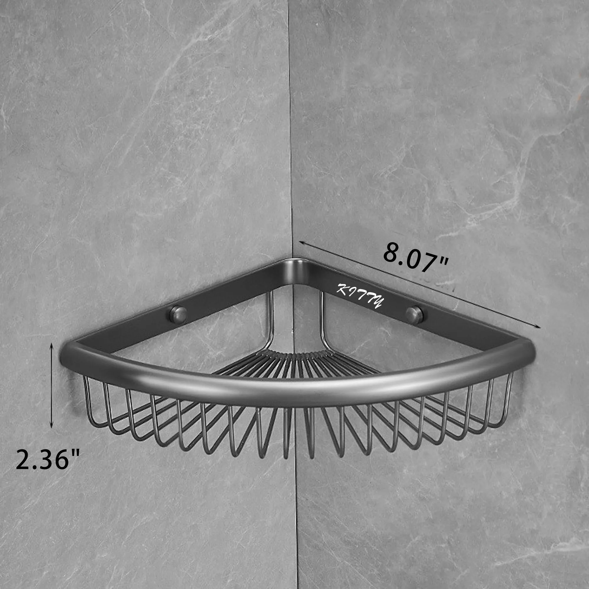 Wall-Mounted Triangular Shelf For Bathroom Storage 2