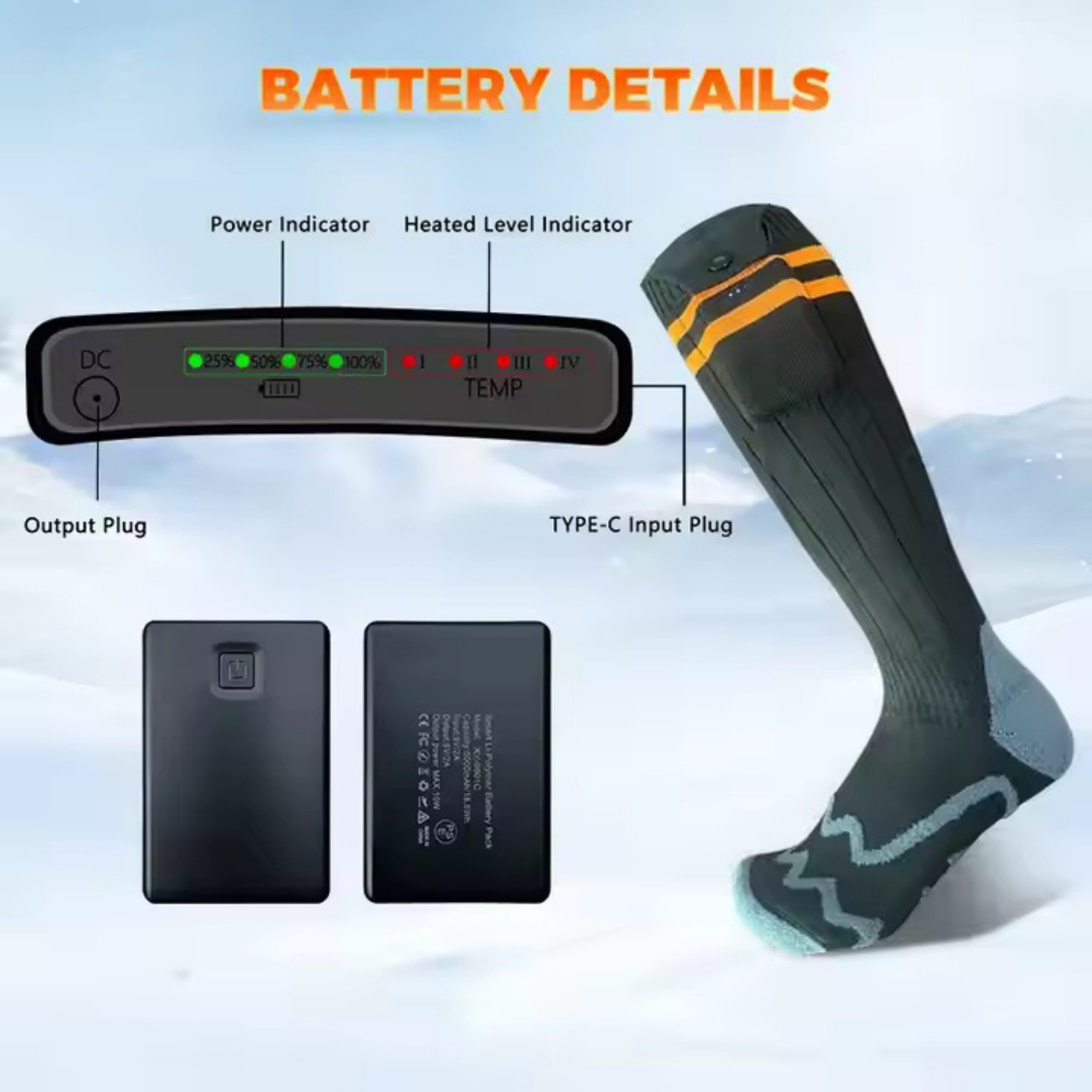 Rechargeable Battery Heating Socks 9