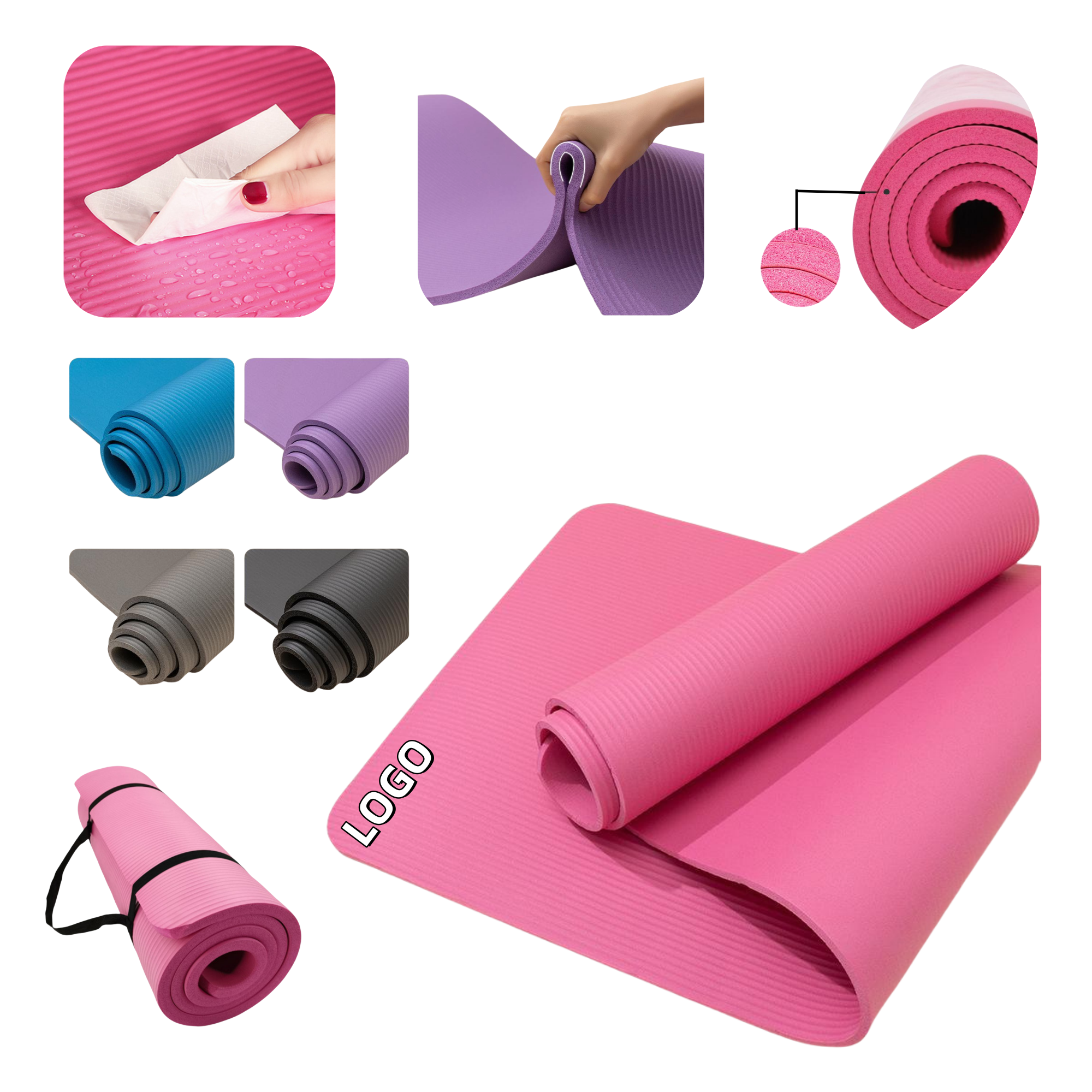 NBR Enlarged Thick Yoga Mat for Physical Training 2