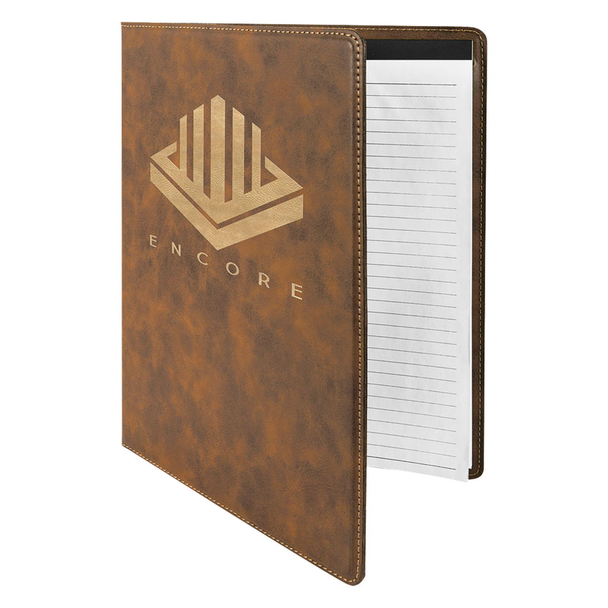 9" x 12" Leatherette Rustic/Gold Portfolio