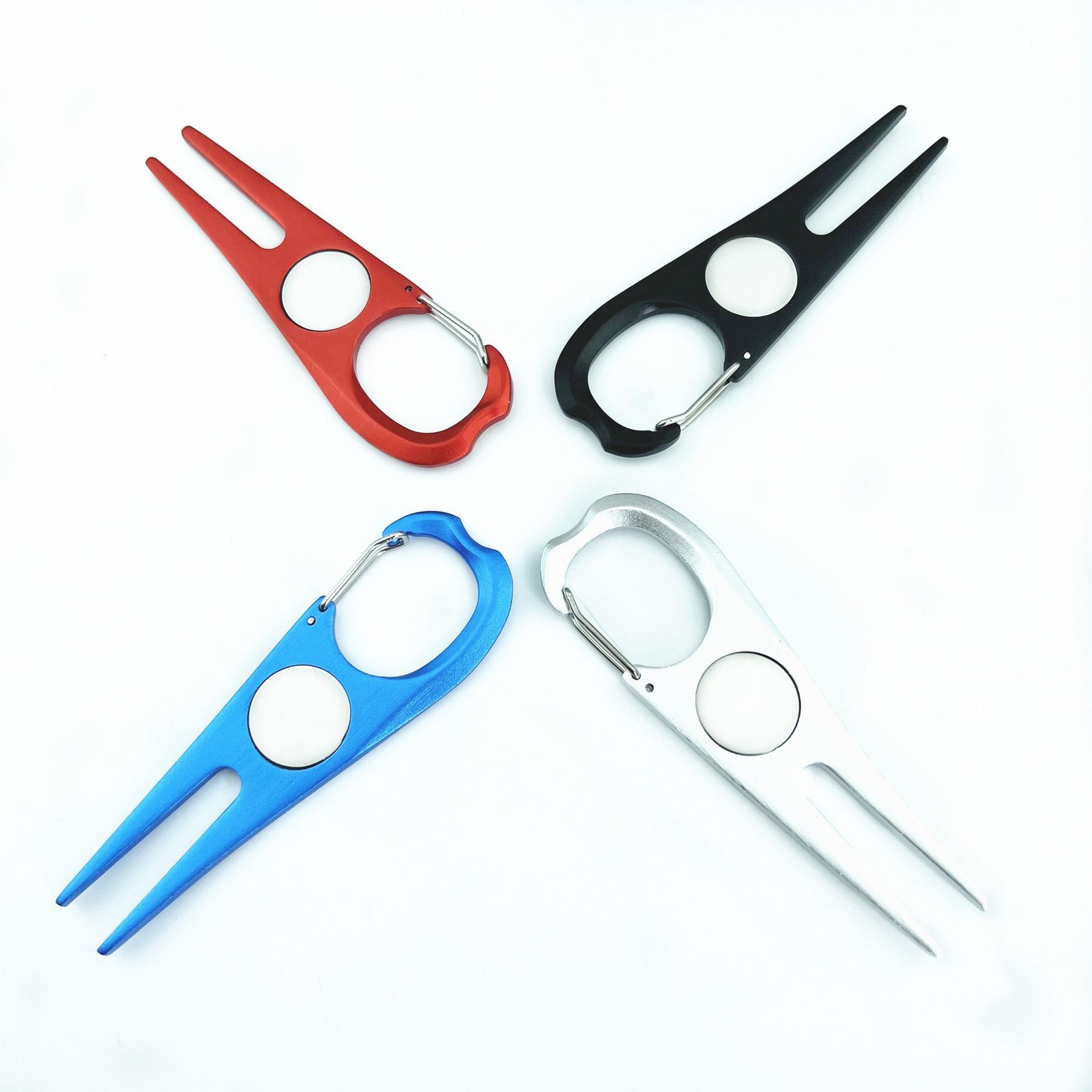 Aluminum Golf Green Fork Golf Ball Club Divot Repair Tool 14