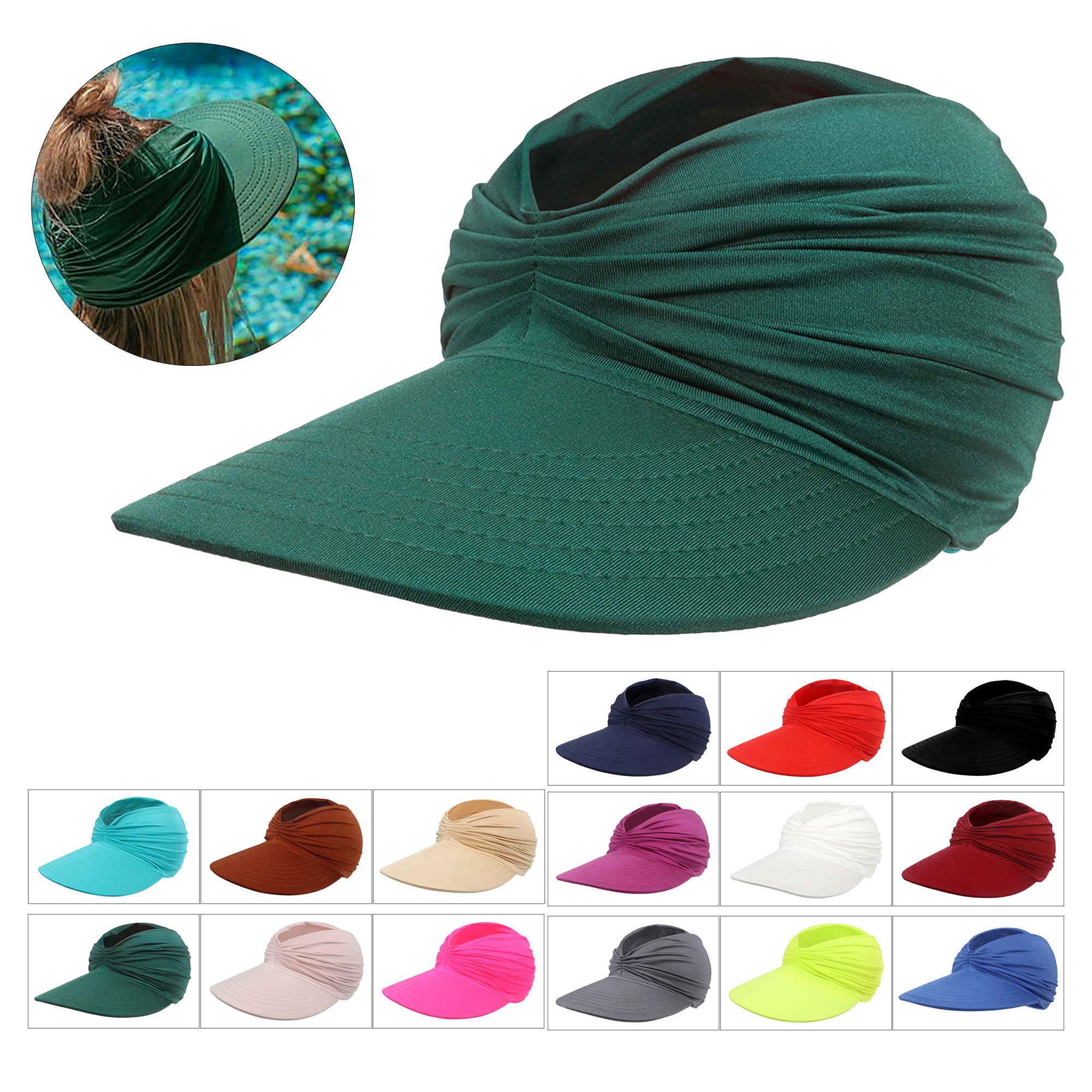 Womens Sun Visor Wide Brim Beach Hats 1