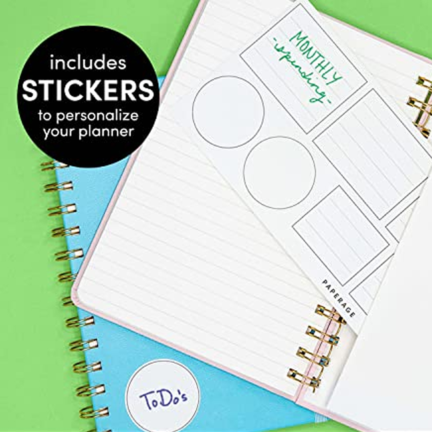 PAPERAGE® Spiral Hardcover Lined Journal Notebook with 160 Pages 1