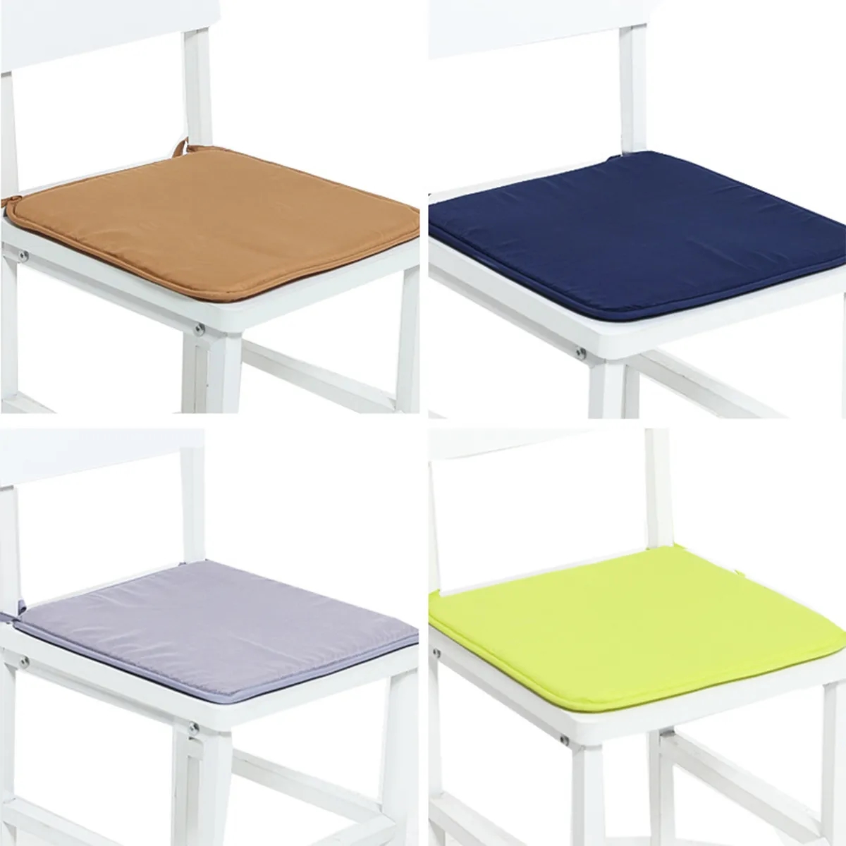 Non Slip Square Seat Covers Chair Mat Cushion Pads with Ties 5