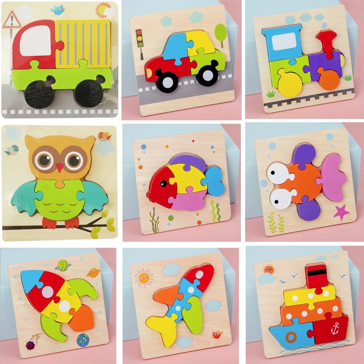 Wooden Toddler Puzzles Toys for 1 2 3 Years Old Boys Girls 3