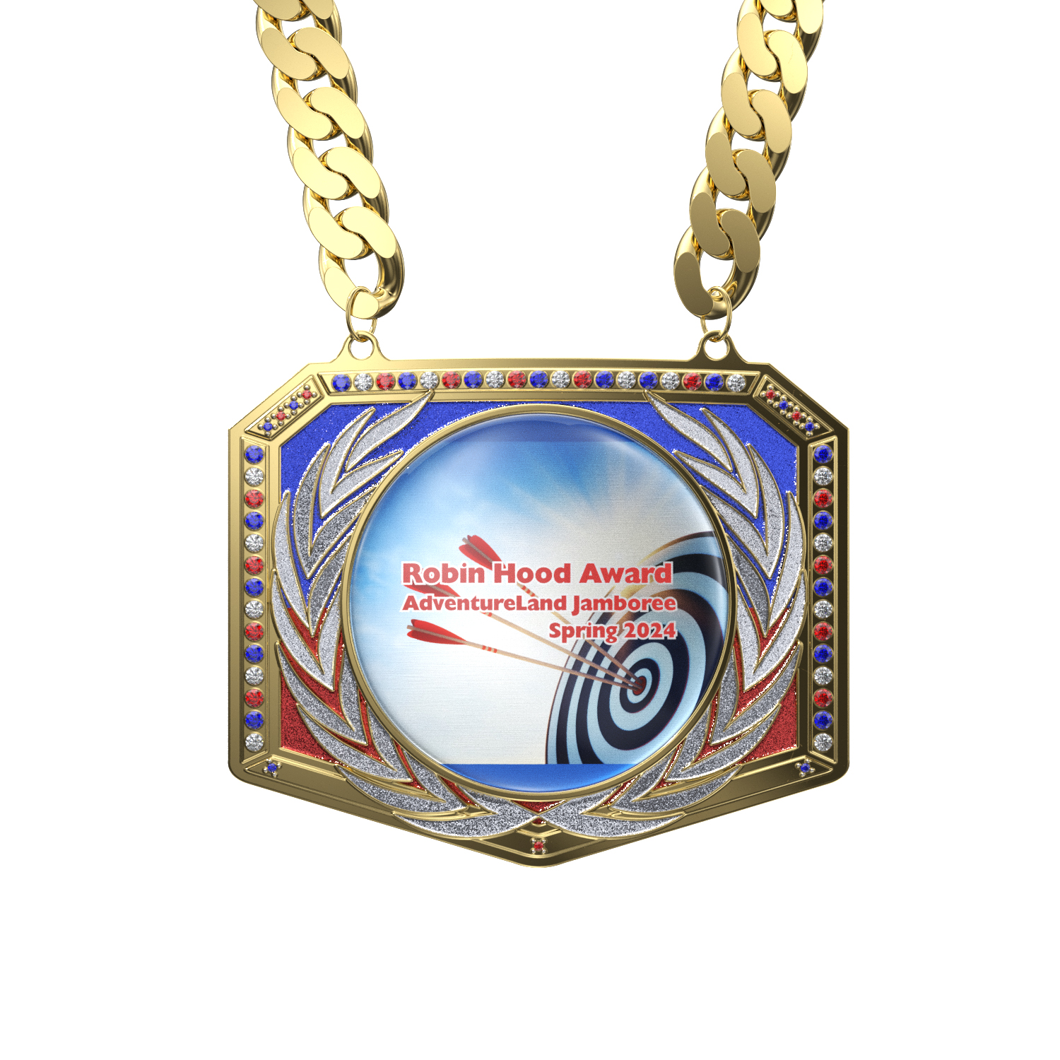 Express Vibraprint® Patriotic Champ Chain w/ Chain