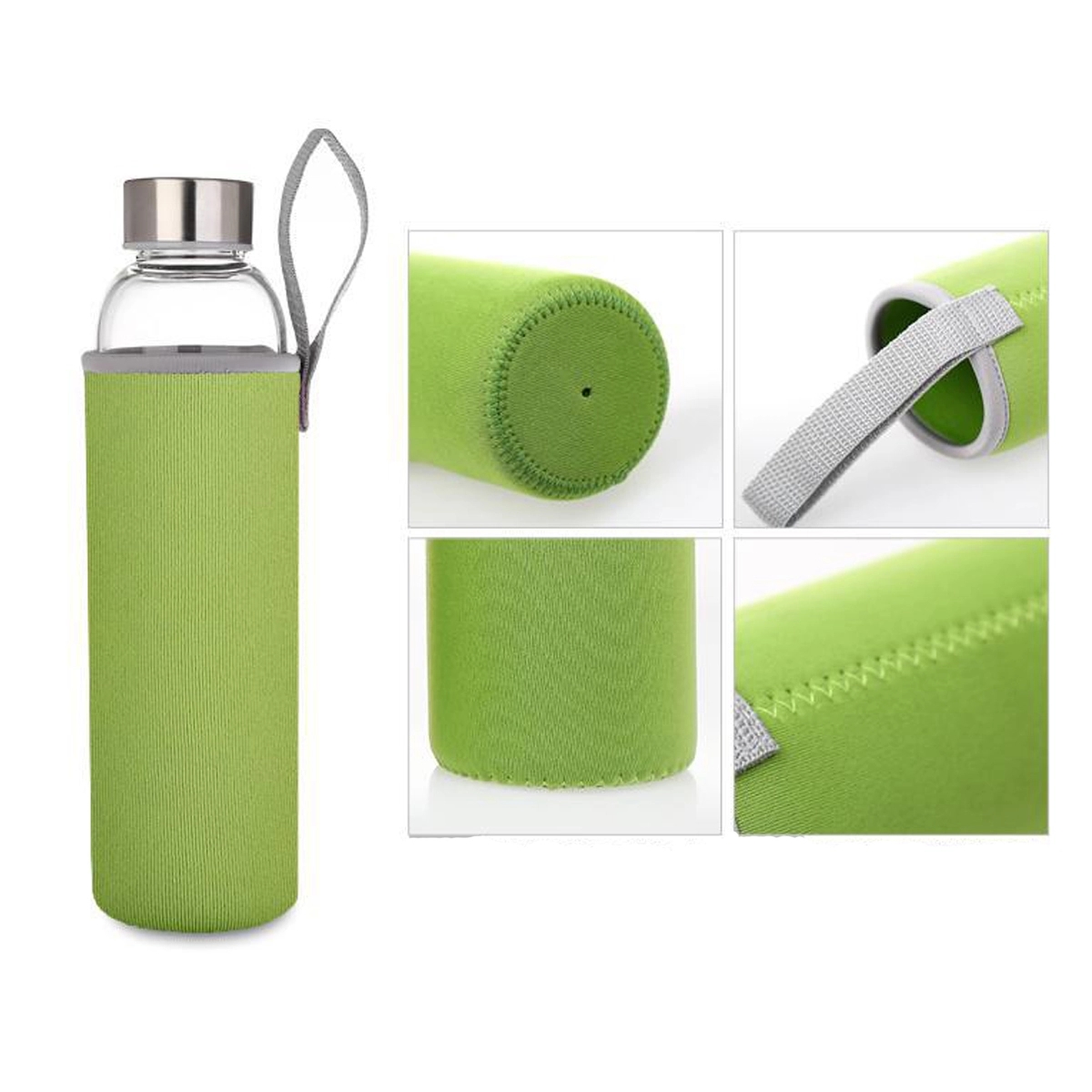 18 Oz Glass Juice Water Bottles With Protection Sleeve 4