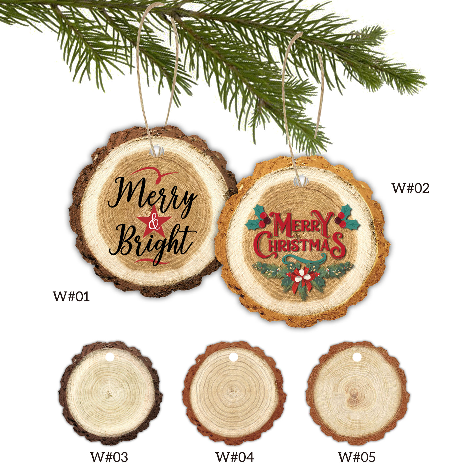 3" Full Color Christmas Ornament - Trunk w/ hemp rope 10