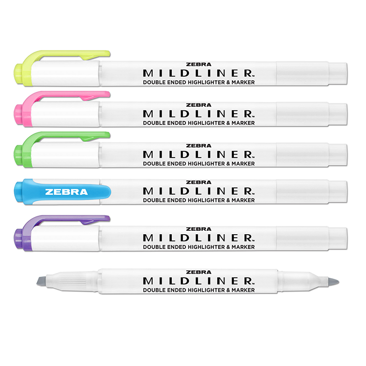 Zebra Mildliner Doubled Ended Highlighter & Marker. Chisel & Fine Tip