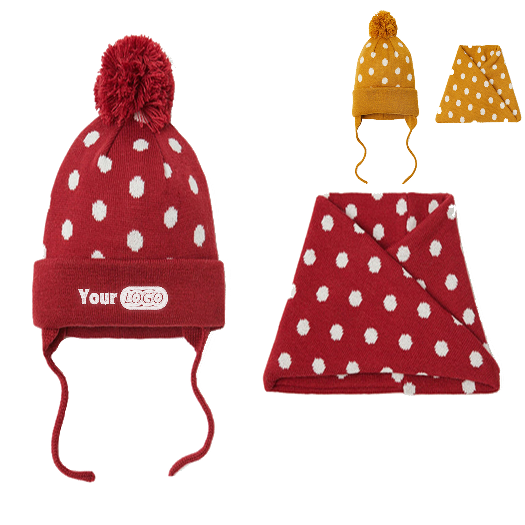 Winter Warm Knitted Baby Hat Scarf Set 3