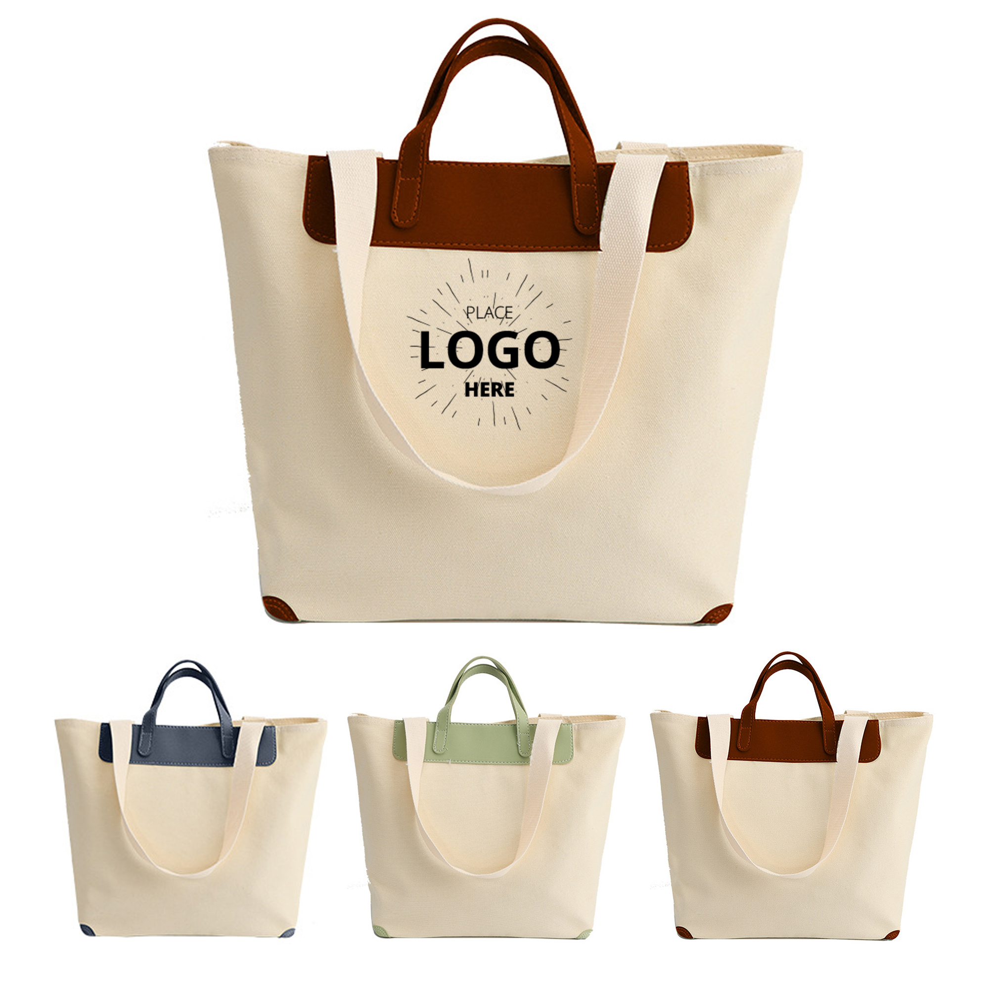 Natural Cotton Canvas Tote Bag, custom tote bag with logo imprint 1