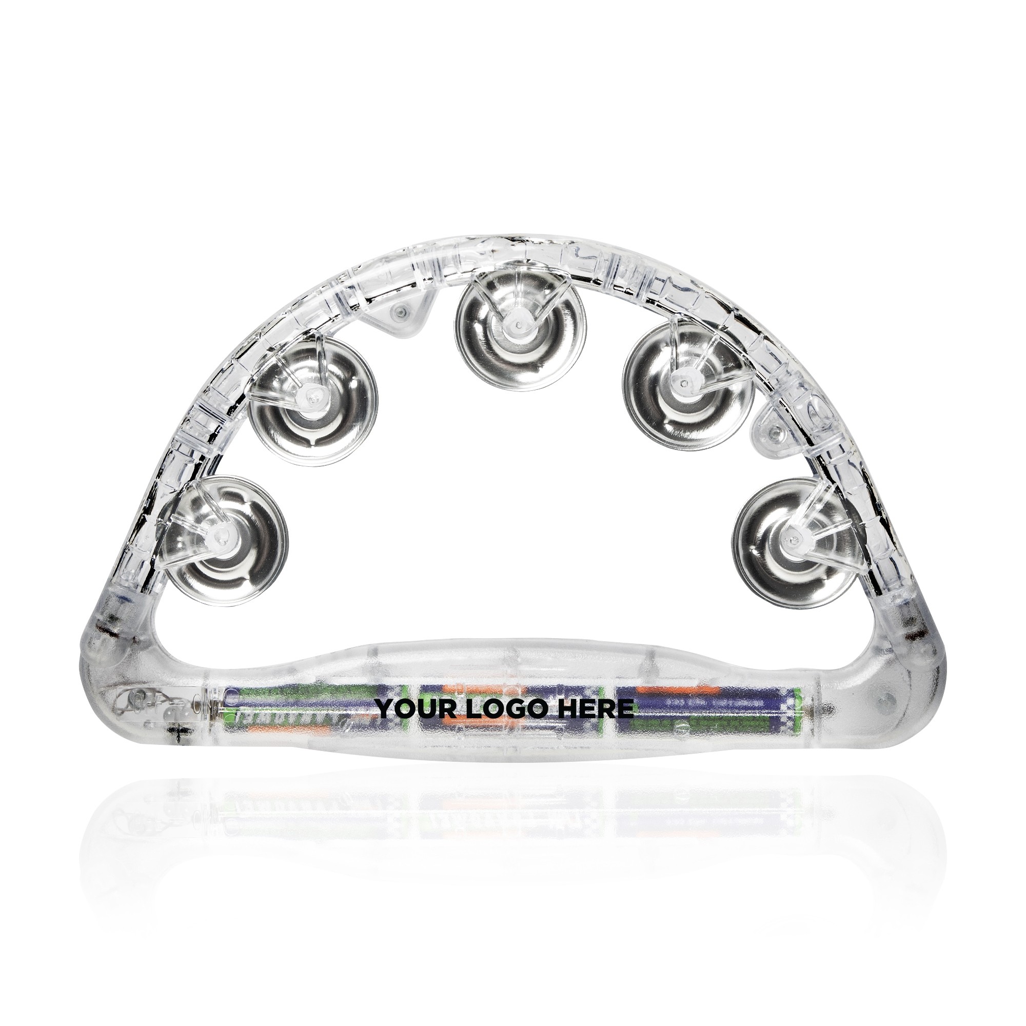 Clear 9" Light Up Glow Tambourine 3