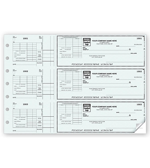 Voucher stub checks, 3-On-A-Page 1