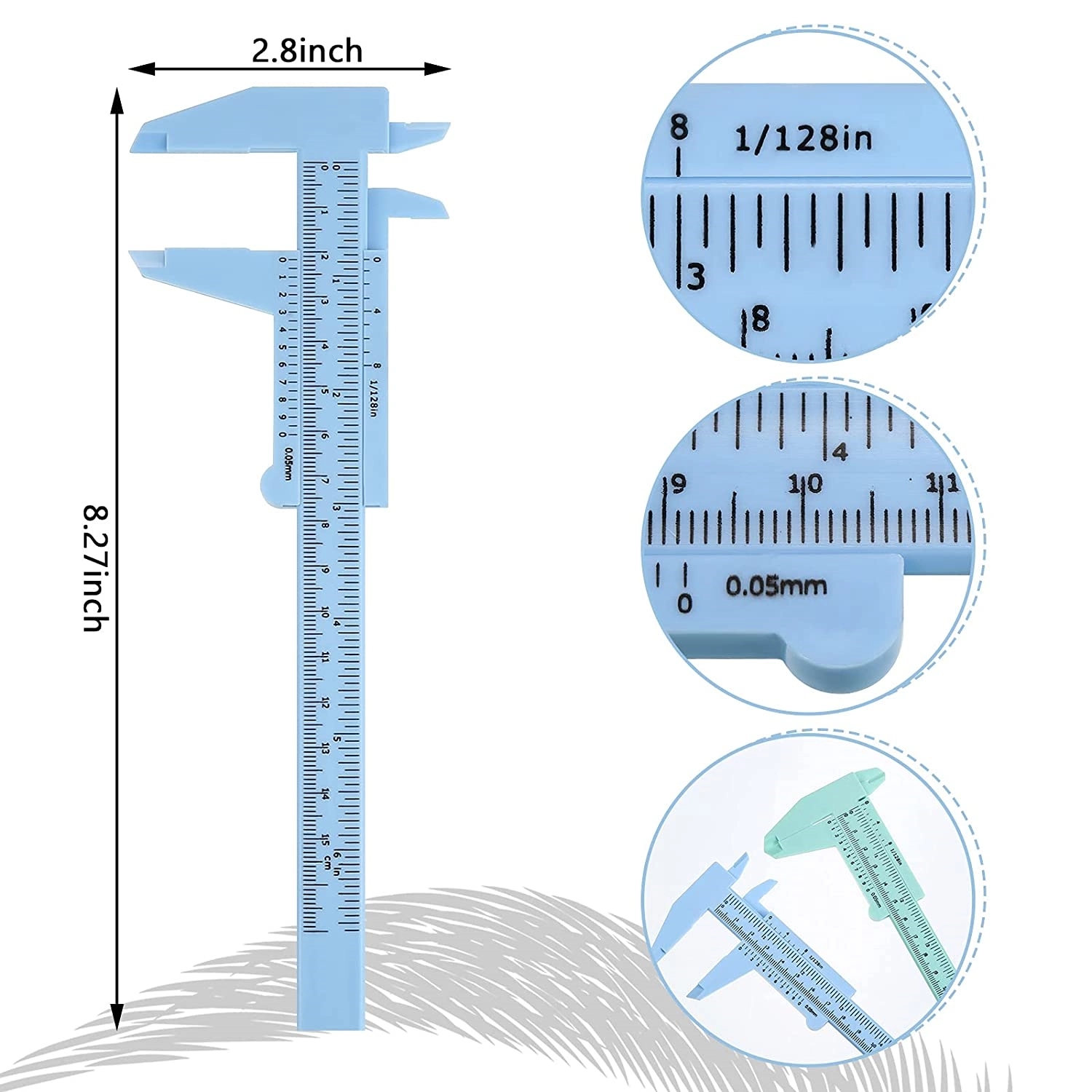 6" Double Scale Plastic Caliper 4
