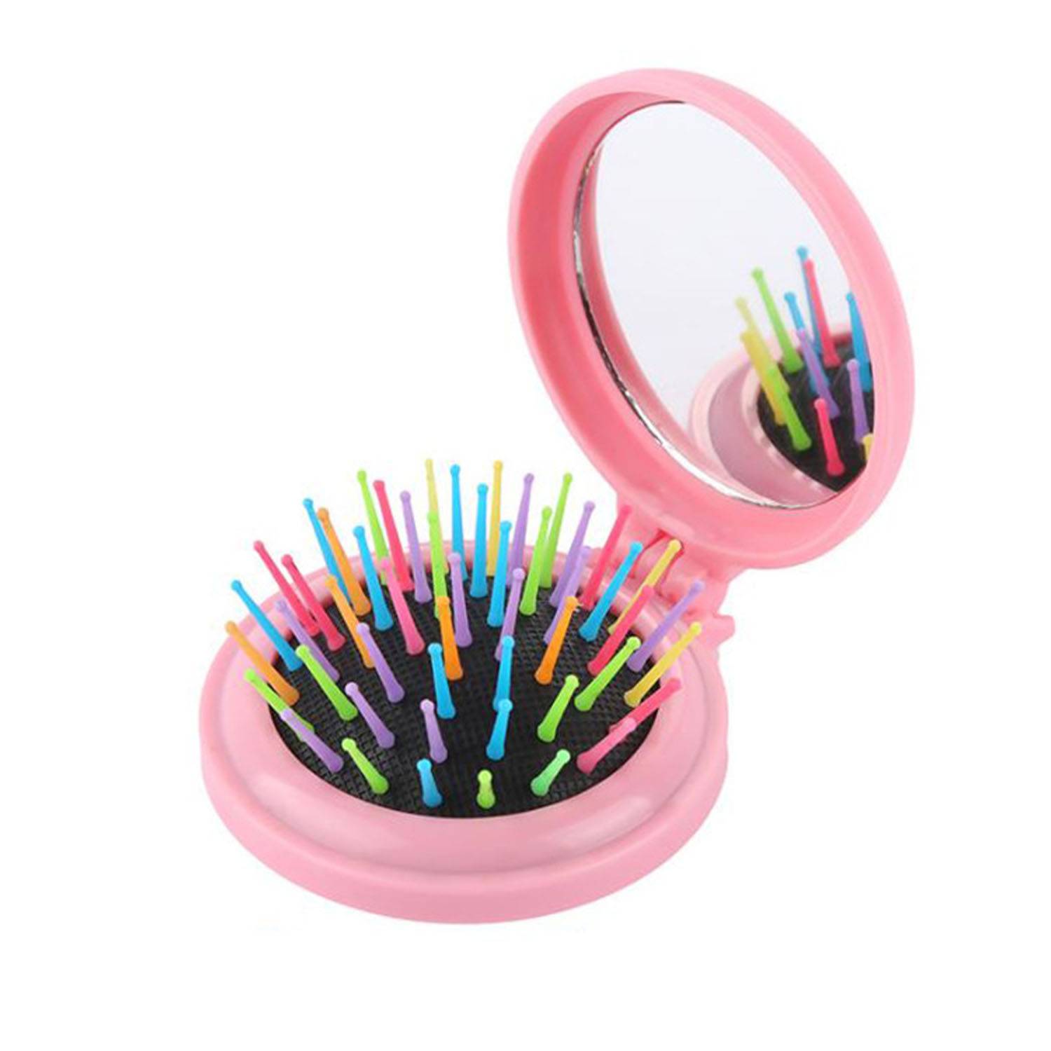 Mini 2-in-1 Plastic Pop-Up Mirror Brush 6