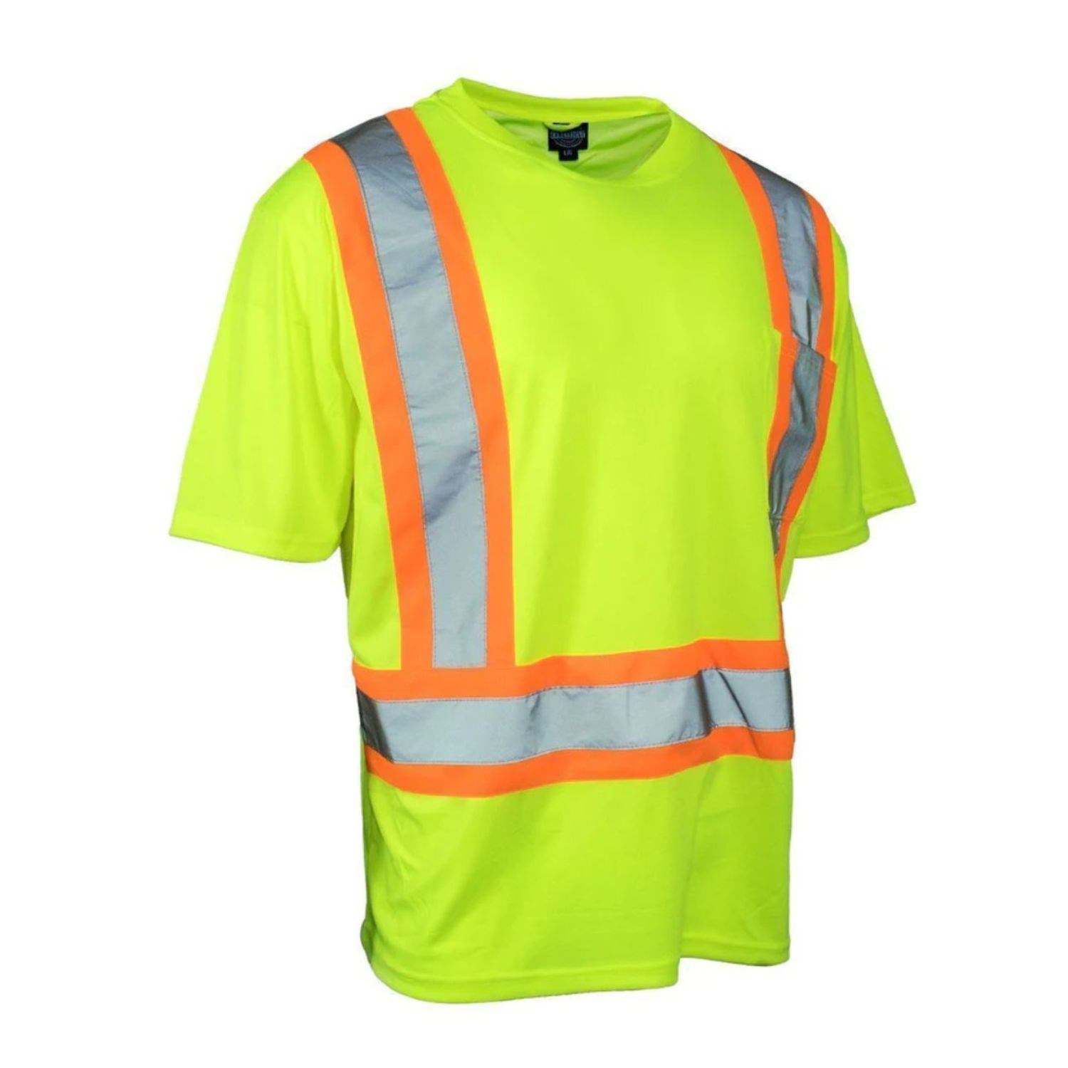 Recycled Class 2 Reflective Cross Back Safety Tee Shirt With Chest Pocket 2