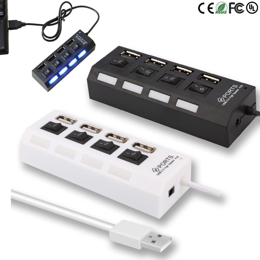 Premium 4 Port Usb Hub - On / Off Buttons And Indication Light 3