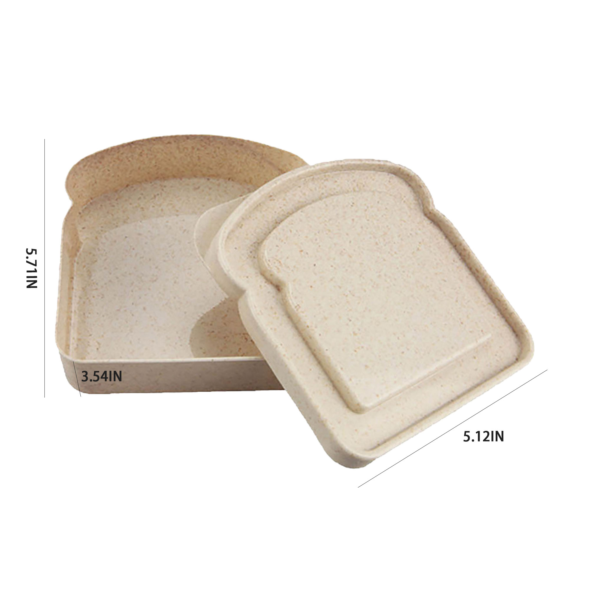 EcoFresh Sandwich Keeper: Wheat Straw Container MOQ 50 PCS 2