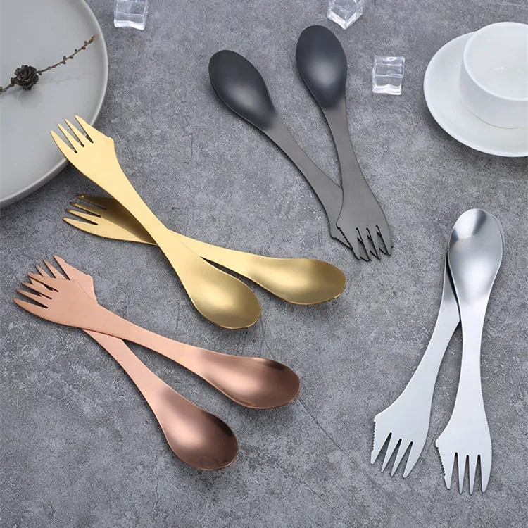 Stainless Steel Sporks 3 In 1 Fork Knife Spoon Utensils Set 3
