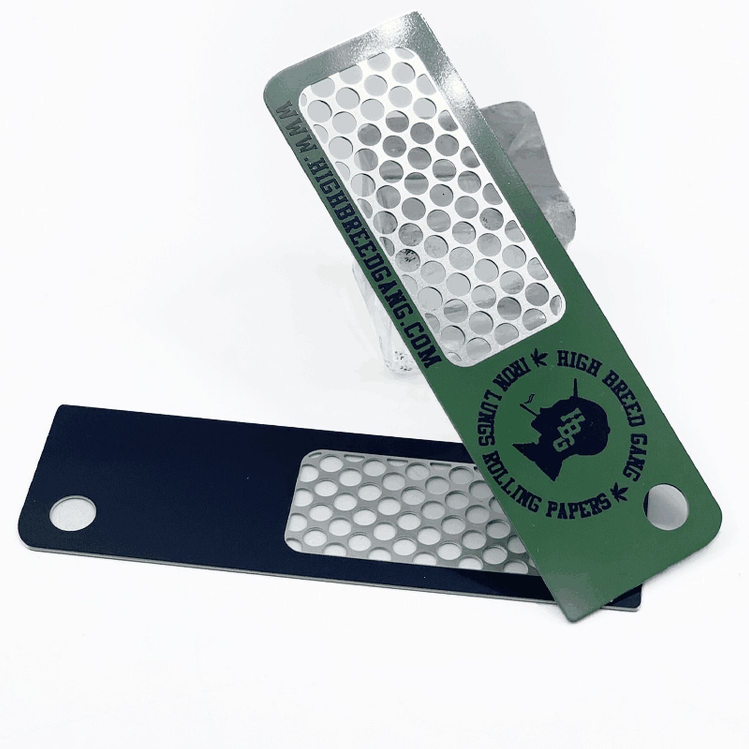 Cannabis Stainless Steel Card Grinder Keychain 1