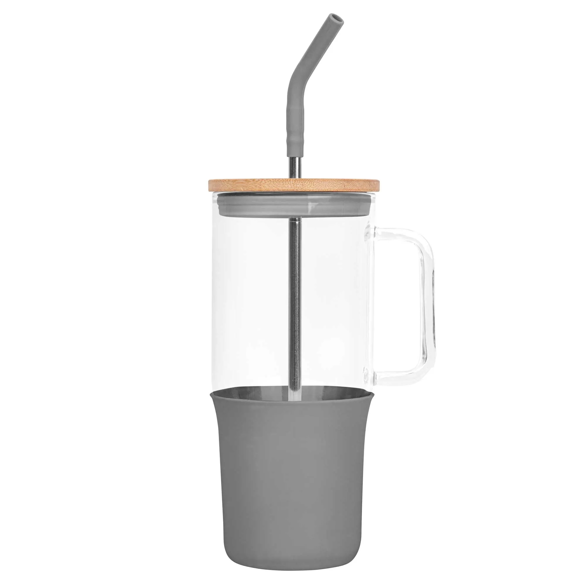 32oz. Glass Tumbler with Handle and Straw 8