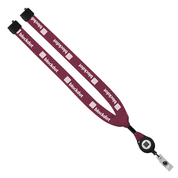 3/4" Cotton Lanyard with Metal Crimp & Retractable Badge Reel 3