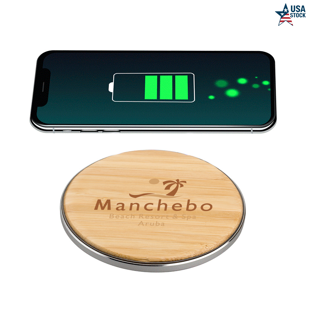 15W Fast Charging Bamboo Qi Wireless Charger 1