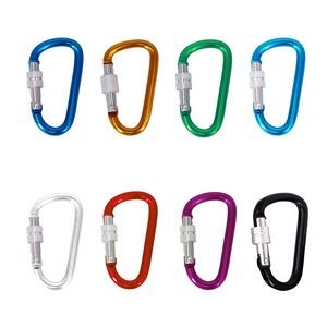 Aluminum Carabiner With Silver Screw Lock For Versatile Attachment 1