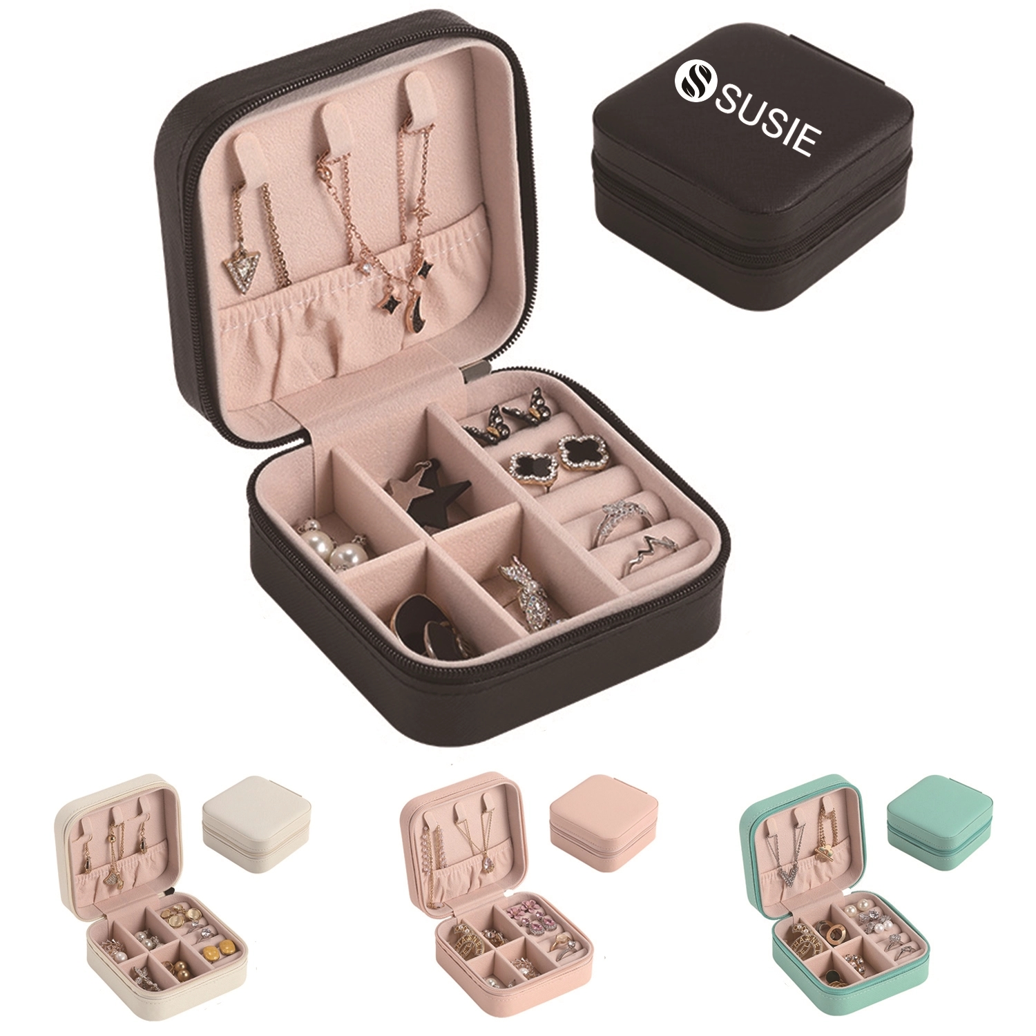 Pu Leather Mini Jewelry Travel Case 2