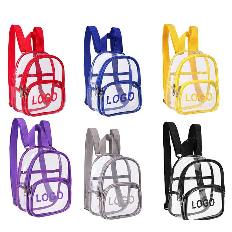 PVC Clear Mini Backpack Stadium Transparent Bookbag 3