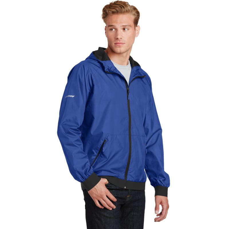 Sport-Tek Embossed Hooded Wind Jacket. 9