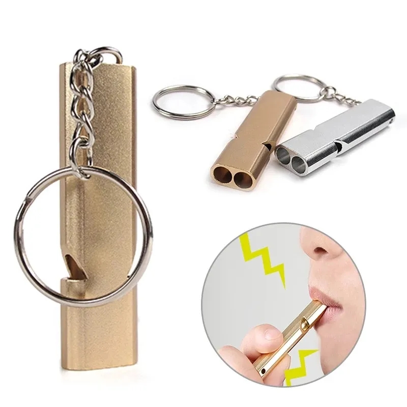 Flat Aluminum Dual Frequency Survival Whistle 3