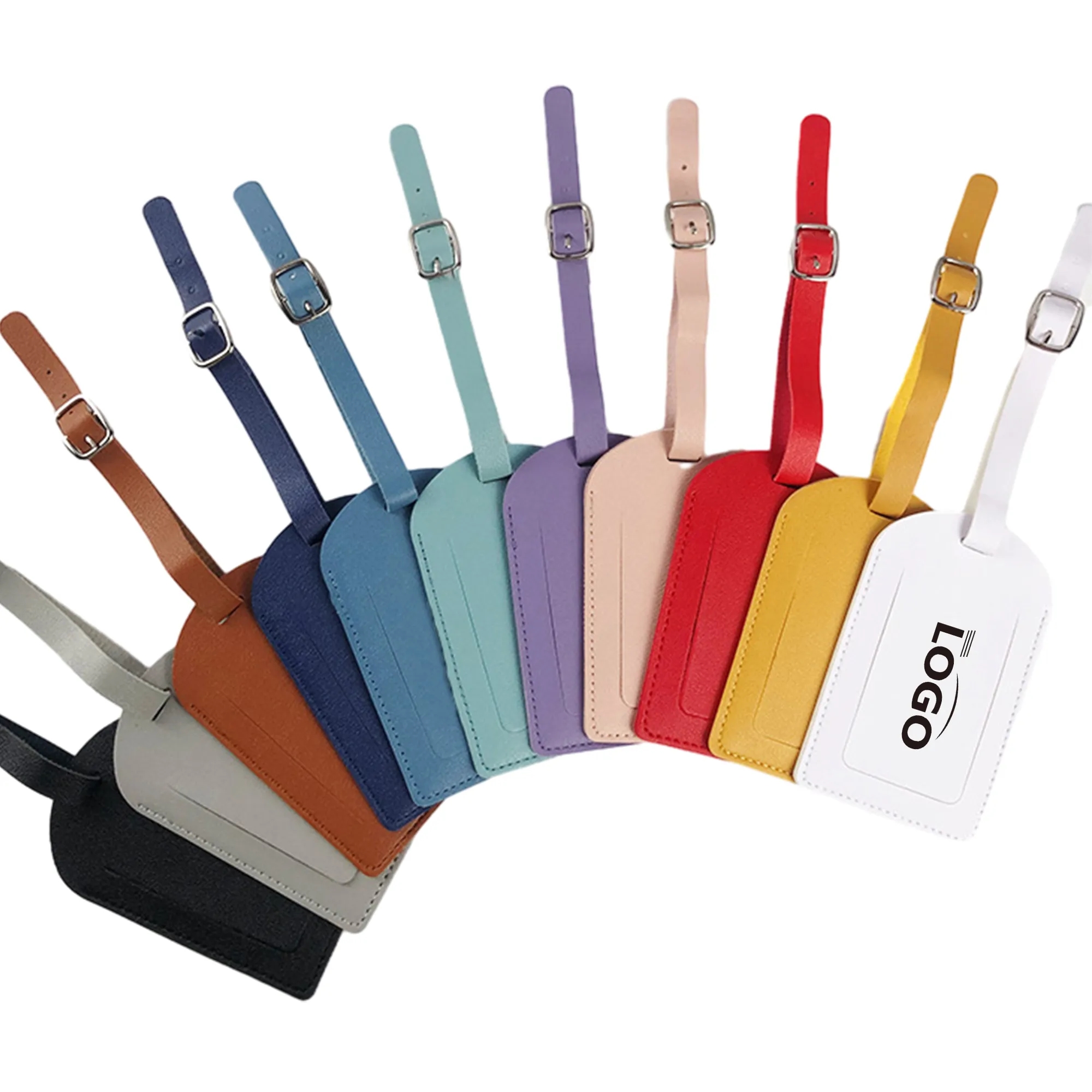 PU Leather Flap Luggage Check Suitcase Name Tags 100Pcs 2