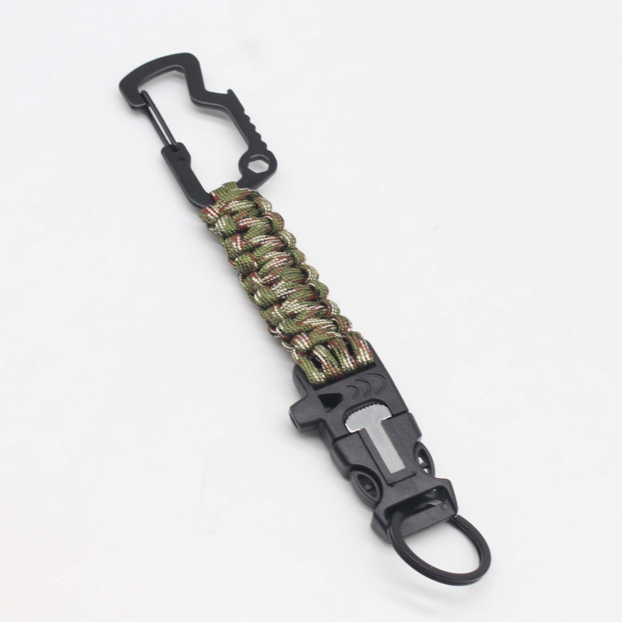 Polyester Multi-Function Survival Bracelet w/Carabiner 3