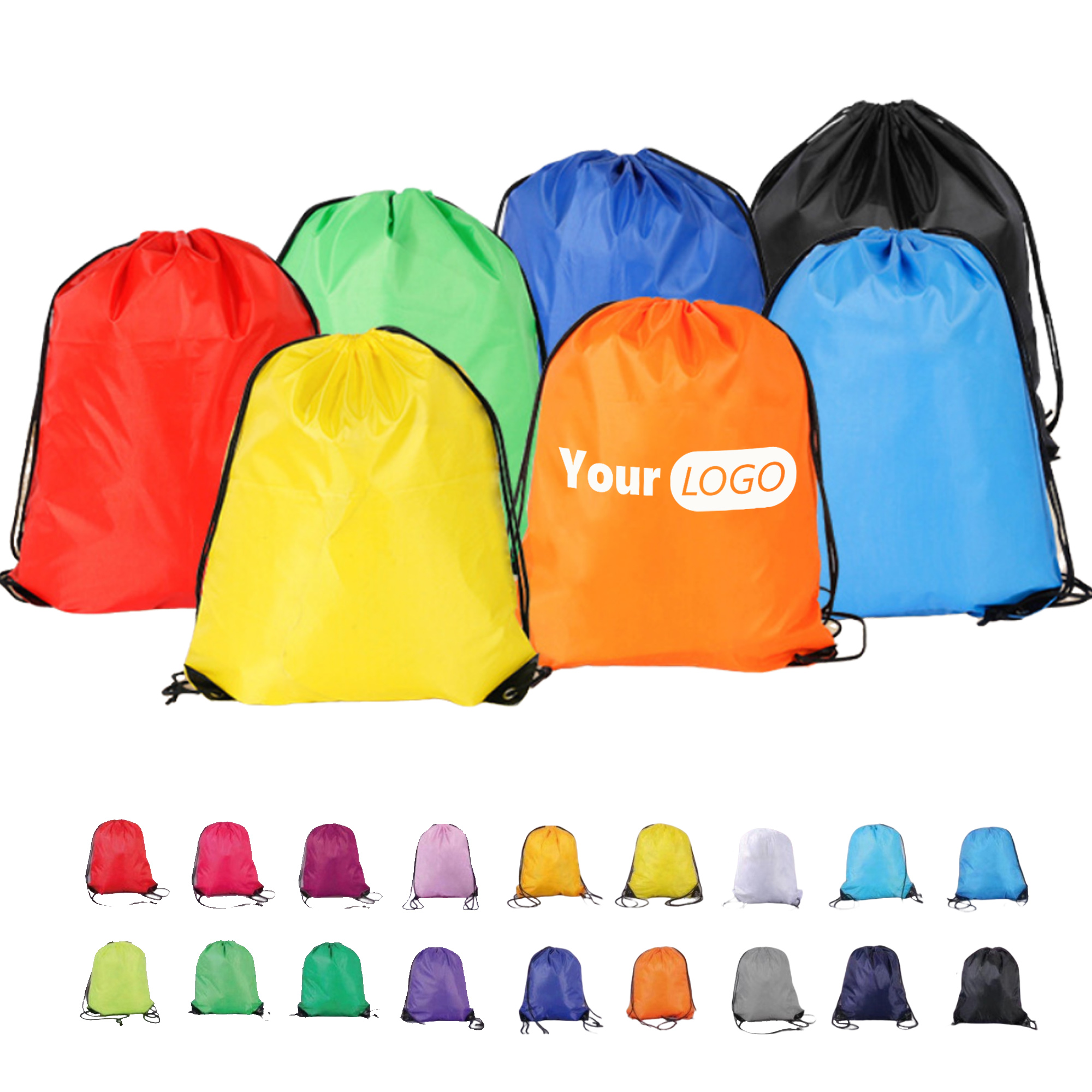 Drawstring Bag with Cinch Closure 210D Polyester 16" x 13" 3