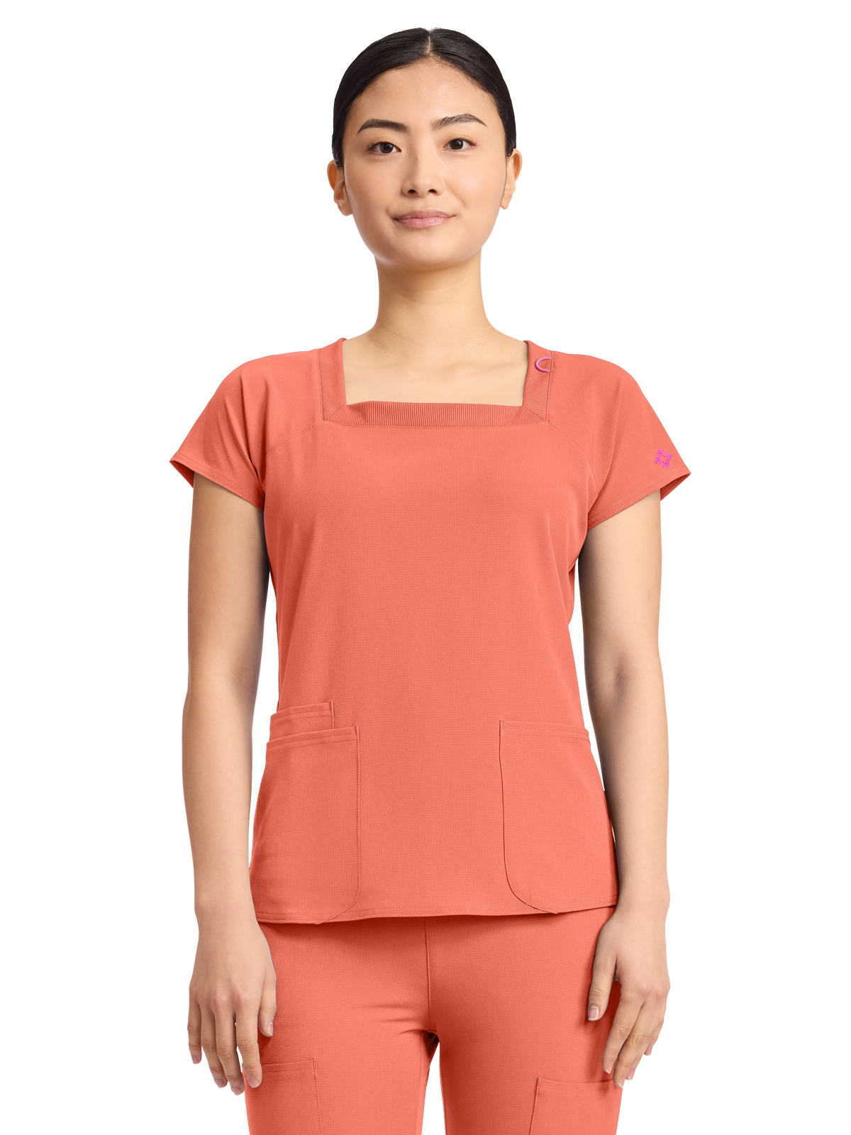 Med Couture - MC AMP - Women's 3-Pocket Square Neck Scrub Top