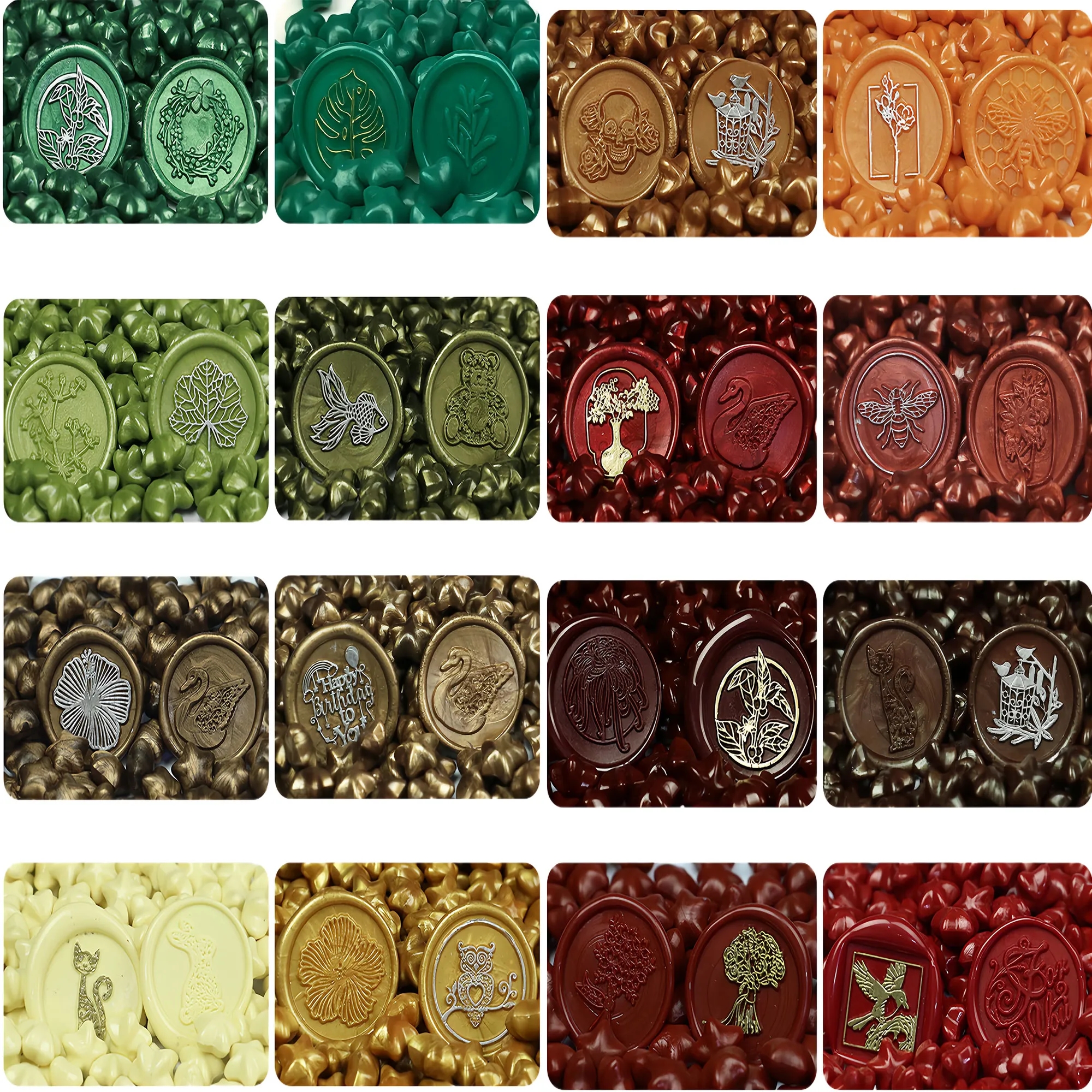 Stunning 24 Grid Star Wax Seal Pellets Macaron Colors Set 9