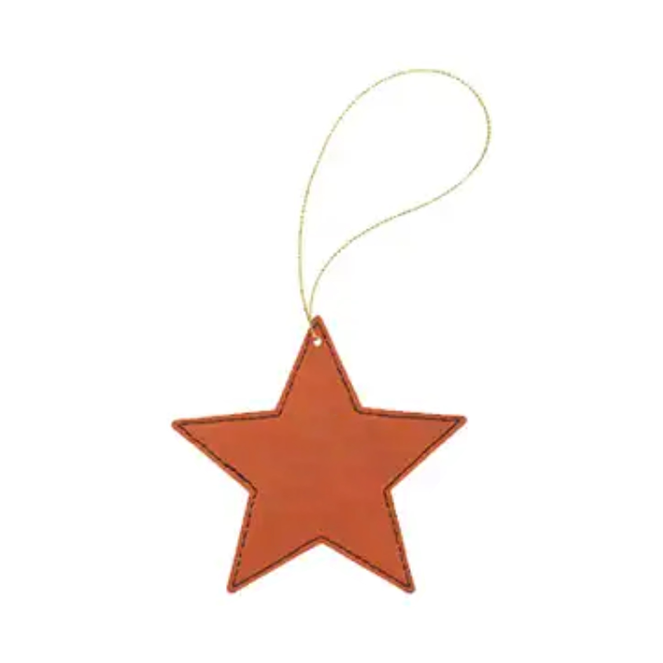 Leather Star Shaped Ornament with String 7