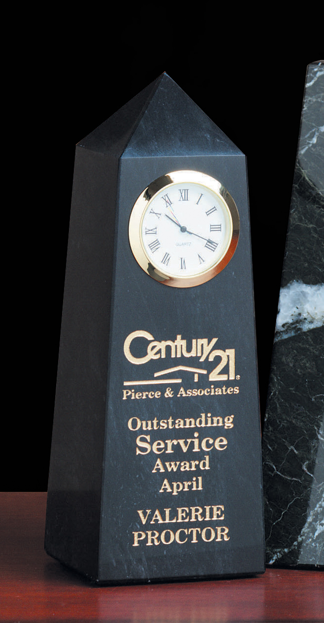 Black Marble Obelisk Clock Award 1