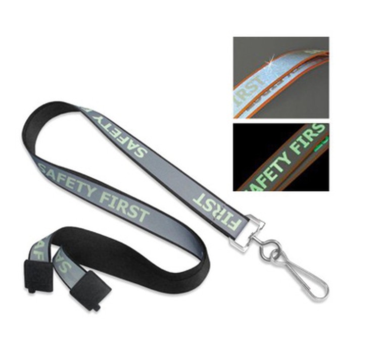 5/8" Polyester Lanyard Glow-in-the-Dark with Breakaway (J-Hook) 1